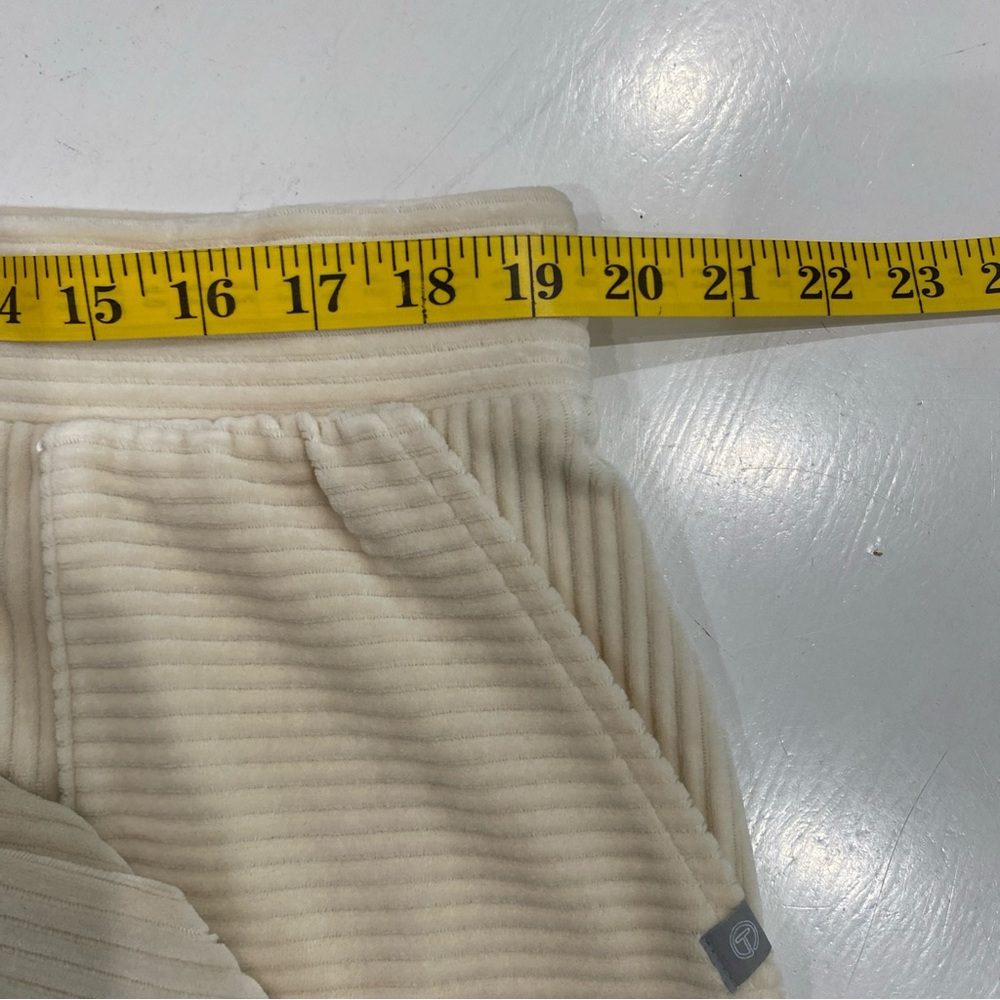 Set of 2 -Talbots Ribbed Knit Wide Leg Pull-On Joggers in Cream & Deep Purple - Picture 10 of 15